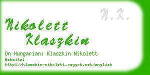 nikolett klaszkin business card